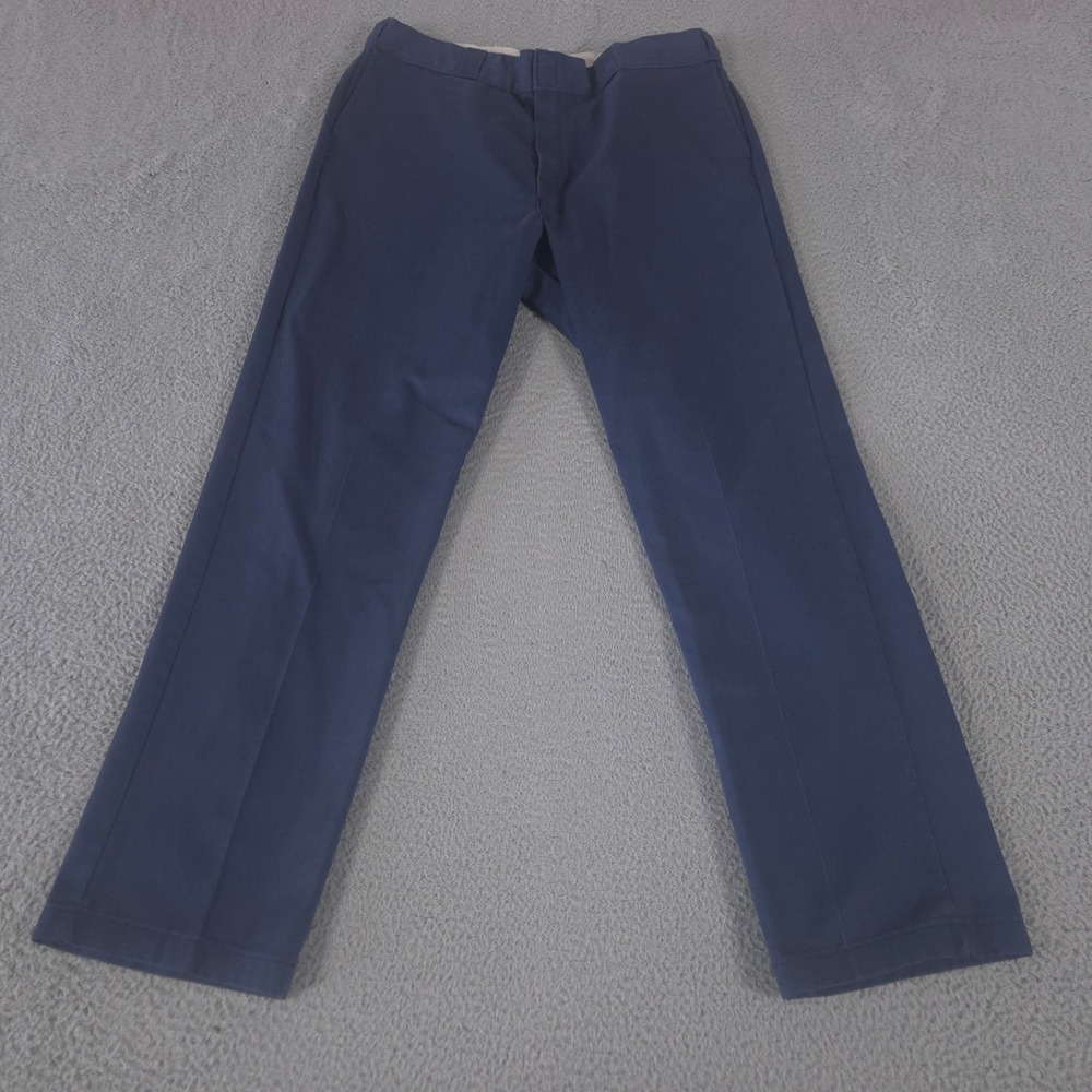 Dickies Pants Mens 40x34 Navy Blue Original Fit Straight Leg Twill Workwear 874